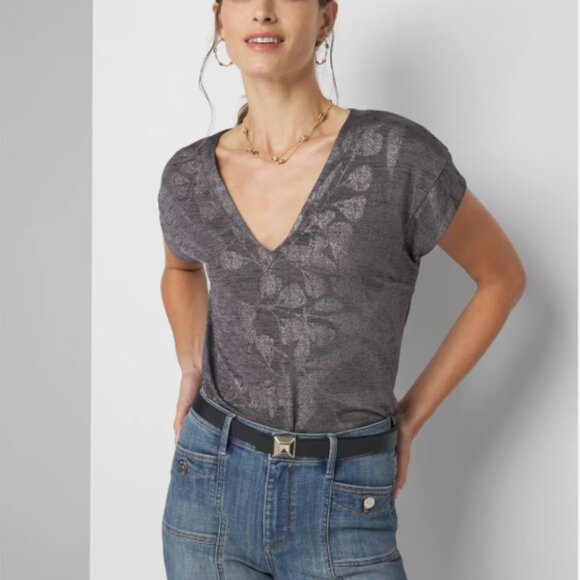 WHBM Power Tee Size Medium Mystic Flr F Smoked Pearl - Picture 1 of 6